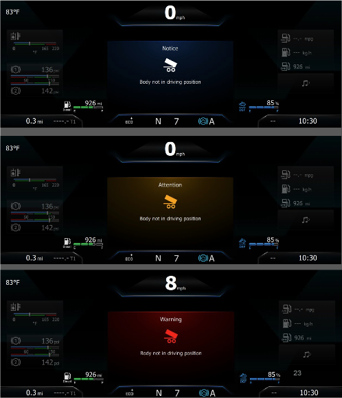 A view of the programmable icons available to match the body applications.